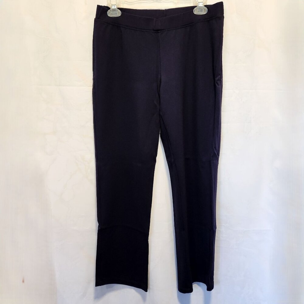 Picadilly Petite Straight Leg Pant Women's PL Pull-On Deep Navy Blue‎ No Pockets